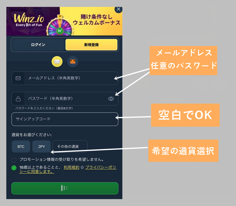 ウィンズアイオーの登録方法